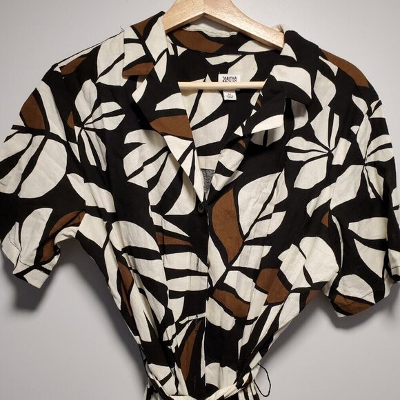 Tabitha Brown x Target Botanical Print Tie Front Short Sleeve Jumpsuit Medium - Picture 3 of 6